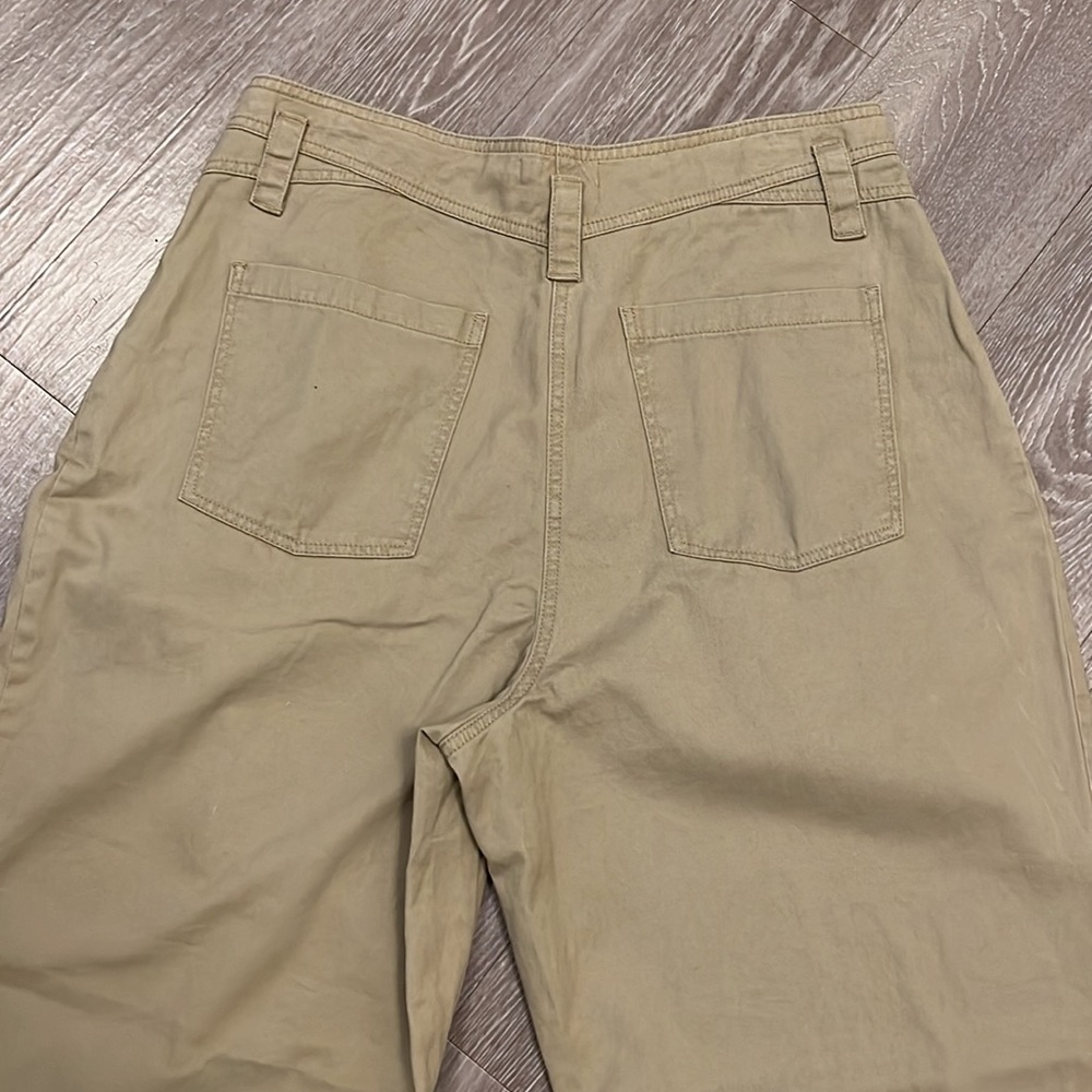 Topshop slouchy greenish cream pleated jeans/pants - Picture 6 of 6